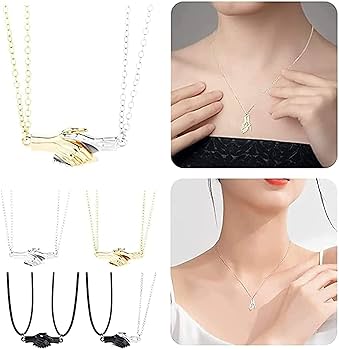 Maison Monik ネックレス ペンダント ハンド 手 HAND Amazon.co.jp: 磁気握手ネックレス、手をつなぐネックレス、自動